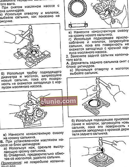 Istruzioni per la sostituzione del paraolio albero motore posteriore Crown / Kaldina