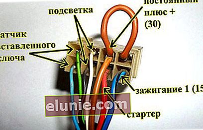 Diagrama de cableado para la cerradura de encendido VAZ 2110