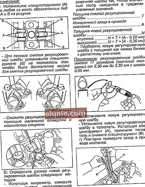 Regolazione della valvola Toyota Corona / Caldina - istruzioni
